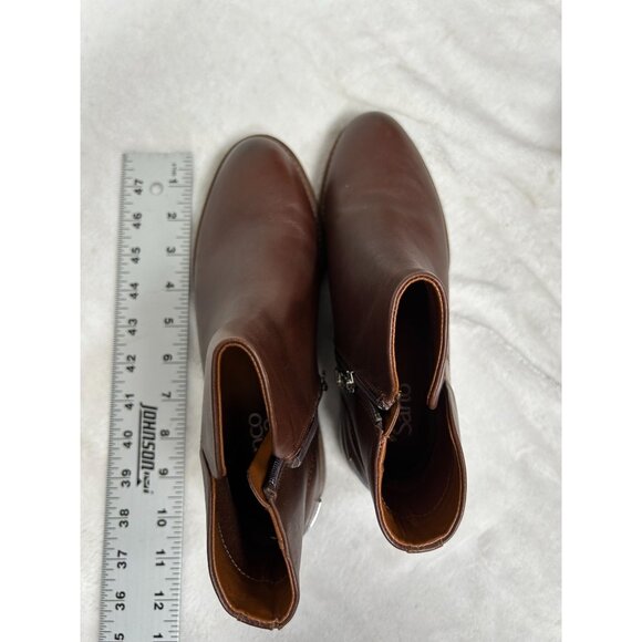 Franco Sarto Women's Happily Brown Leather Ankle Boots Size 7.5 M Side-Zip New - Picture 6 of 7